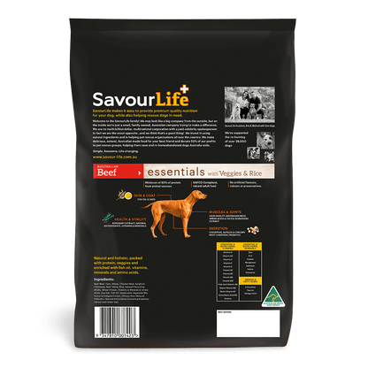 SavourLife Essentials Dog Adult Beef and Veggies - Woonona Petfoods