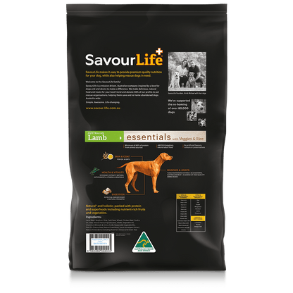 SavourLife Essentials Dry Dog Food Adult Lamb 15kg - Woonona Petfoods