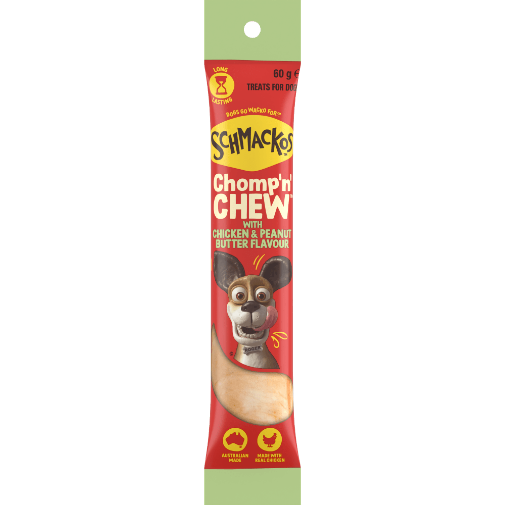 Schmackos Chomp N Chew Peanut Butter Flavour Large Dog - Woonona Petfoods