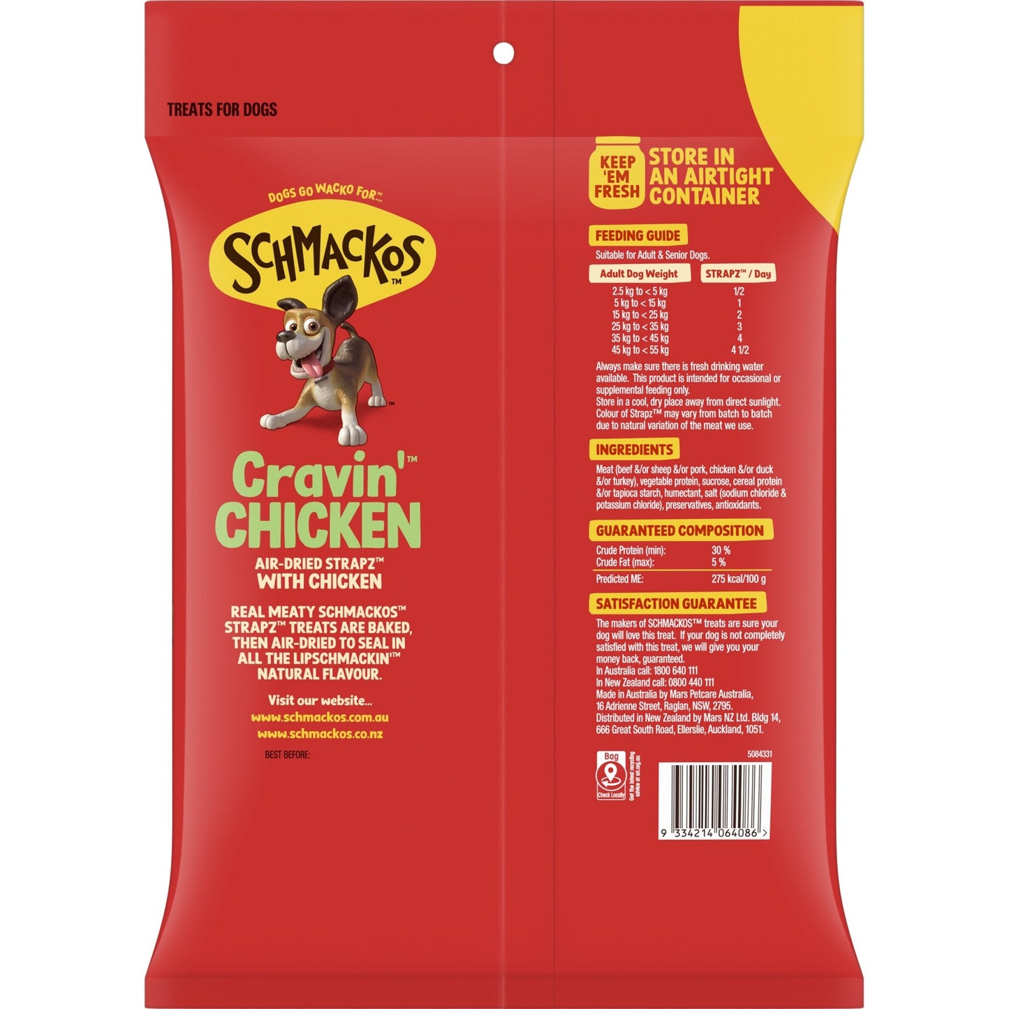 Schmackos Strapz 1kg Chicken - Woonona Petfood & Produce