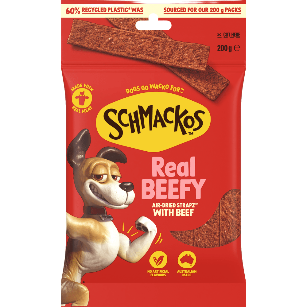 Schmackos Strapz 200g Beef - Woonona Petfoods