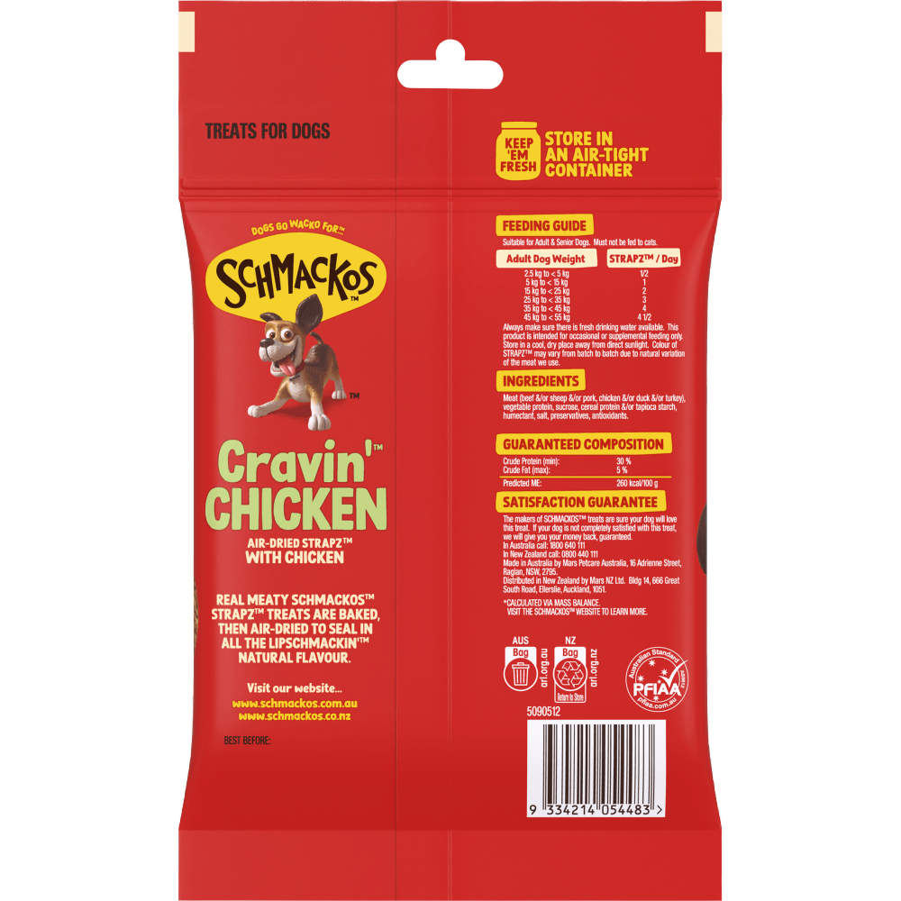 Schmackos Strapz 200g Chicken - Woonona Petfoods
