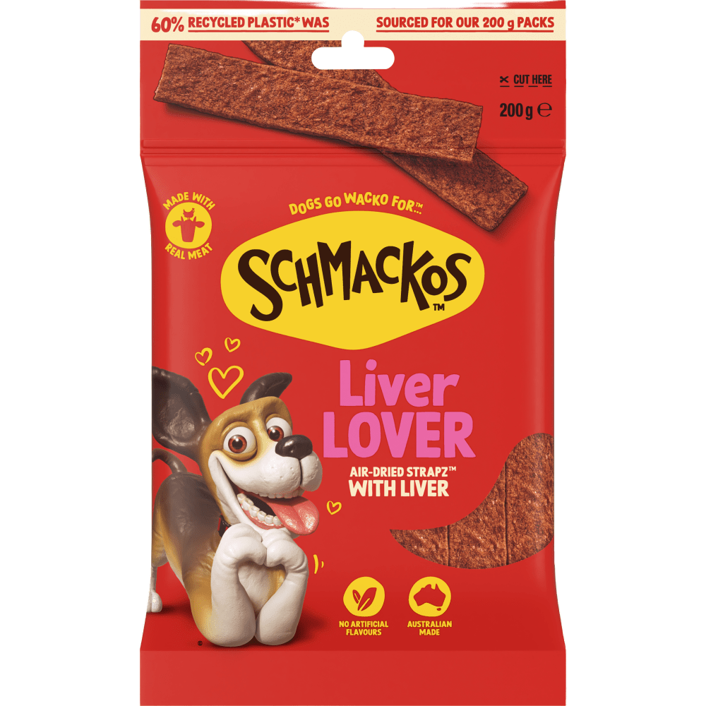Schmackos Strapz 200g Liver - Woonona Petfoods
