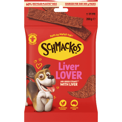 Schmackos Strapz 200g Liver - Woonona Petfoods