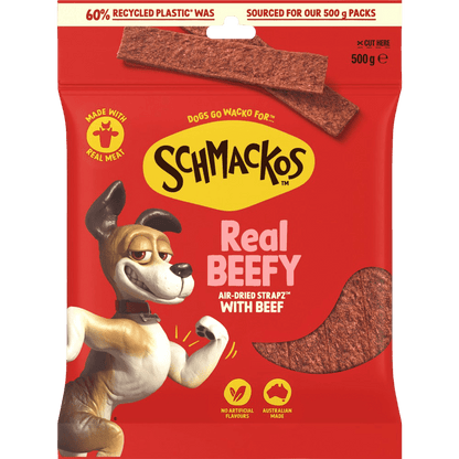 Schmackos Strapz 500g Beef - Woonona Petfoods
