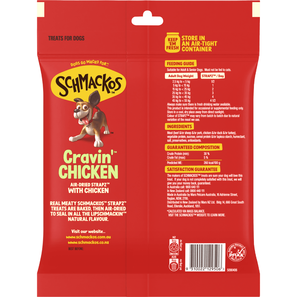 Schmackos Strapz 500g Chicken - Woonona Petfoods