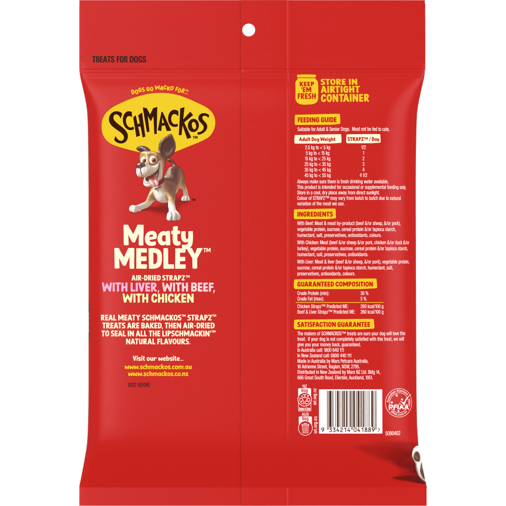 Schmackos Strapz 500g Variety Pack - Woonona Petfoods