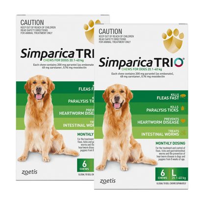 Simparica Trio 20.1kg - 40kg Dog Flea, Tick & Worm Chew - Woonona Petfoods