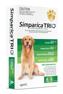 Simparica Trio 20.1kg - 40kg Dog Flea, Tick & Worm Chew - Woonona Petfoods