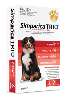 Simparica Trio 40.1kg - 60kg Dog Flea, Tick & Worm Chew - Woonona Petfoods