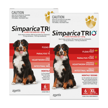 Simparica Trio 40.1kg - 60kg Dog Flea, Tick & Worm Chew - Woonona Petfoods