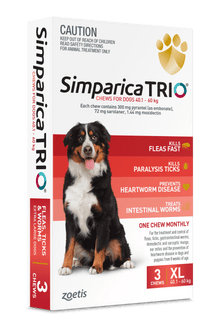 Simparica Trio 40.1kg - 60kg Dog Flea, Tick & Worm Chew - Woonona Petfoods