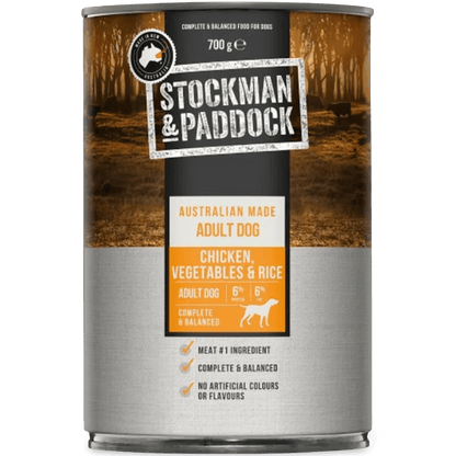 Stockmans Paddock Wet Dog Food Chicken Vegies and Rice 6x1.2kg - Woonona Petfoods