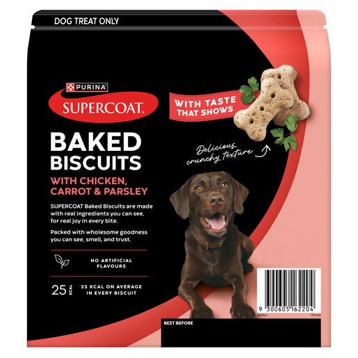 Supercoat Baked Biscuits Chicken,Carrot and Parsley 400g - Woonona Petfoods