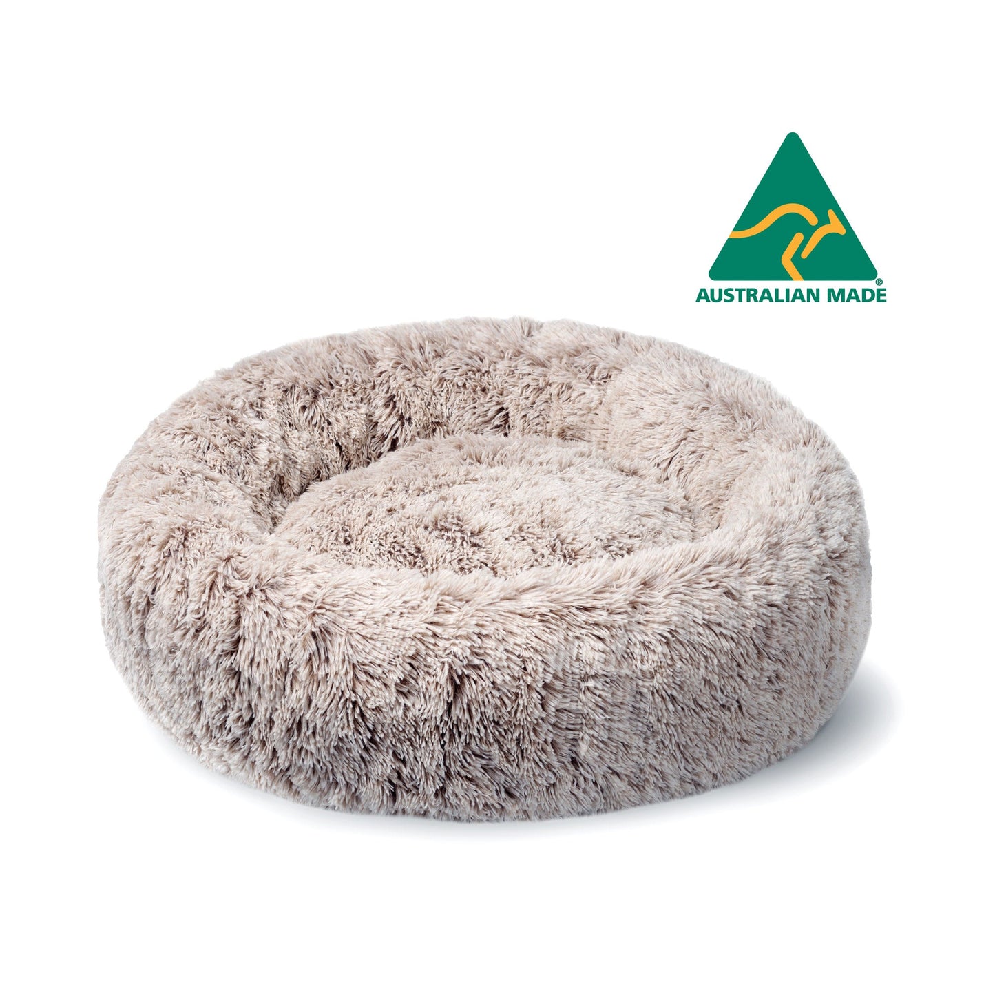 Superior Pet Bed Curl Up Cloud Calming Bed Sable Faux Fur - Woonona Petfood & Produce