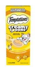 Temptations Creamy Spoons Chicken & Cheese 4 x 10g - Woonona Petfood & Produce