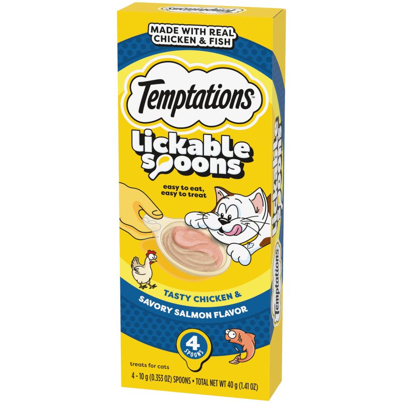 Temptations Creamy Spoons Savory Chicken & Salmon 4 x 10g - Woonona Petfood & Produce