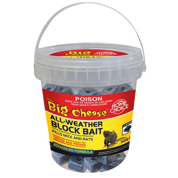 The Big Cheese All Weather Rat Bait Blocks 540g - Woonona Petfoods