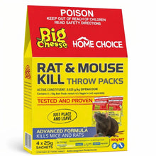The Big Cheese Rat & Mouse Kill Throw Packs 4 x 25g - Woonona Petfoods
