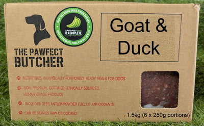 The Pawfect Butcher Goat and Duck Blend 6 x 250g - Woonona Petfoods