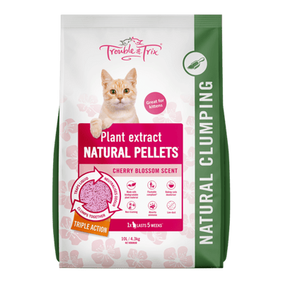 Trouble and Trix Cat Litter Natural Pellets Cherry Blossom Scent 10L