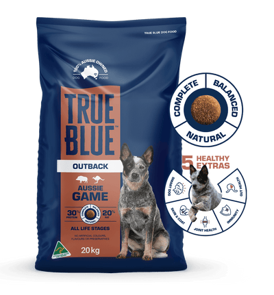 True Blue Outback Aussie Game Dry Dog Food 20kg - Woonona Petfoods