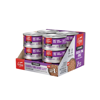 ORIJEN Original Chunks and Shreds Kitten Chicken & Tuna Entree in Bone Broth 6 x 155g
