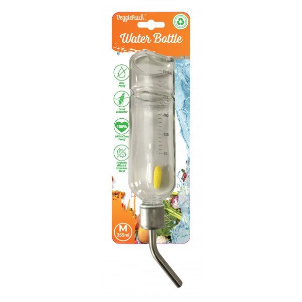 Veggie Patch Glass Water Bottle on Card - Woonona Petfood & Produce