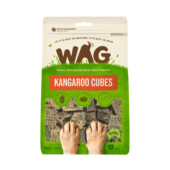 WAG Kangaroo Cubes 200g - Woonona Petfood & Produce