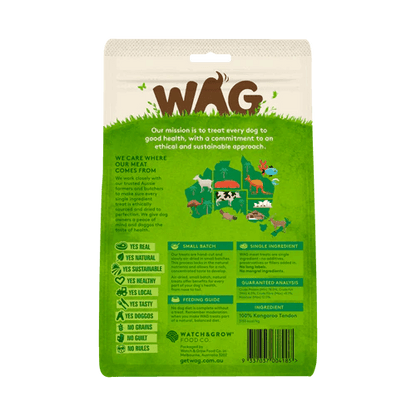 WAG Kangaroo Tendon Caps 200g - Woonona Petfood & Produce