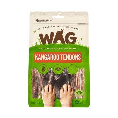 WAG Kangaroo Tendon Caps 200g - Woonona Petfood & Produce