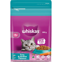 Whiskas Dry Cat Food 7+ Tuna and Sardine 800g - Woonona Petfoods