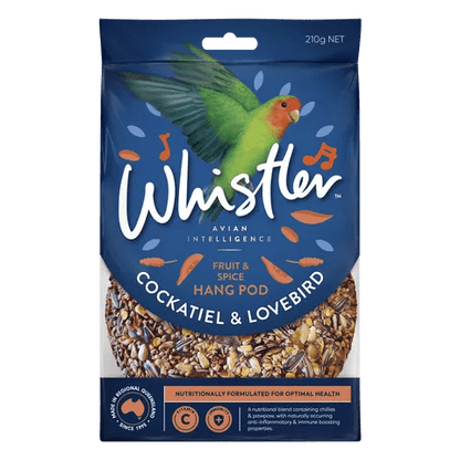 Whistler Cockatiel and Lovebird Fruit Pod 210g - Woonona Petfoods