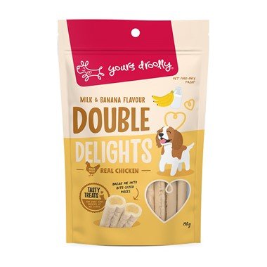 Yours Droolly Double Delights Milk and Banana Dog Treats 150g - Woonona Petfood & Produce