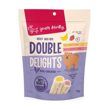 Yours Droolly Double Delights Milky Mix Ups Dog Treats 150g - Woonona Petfood & Produce