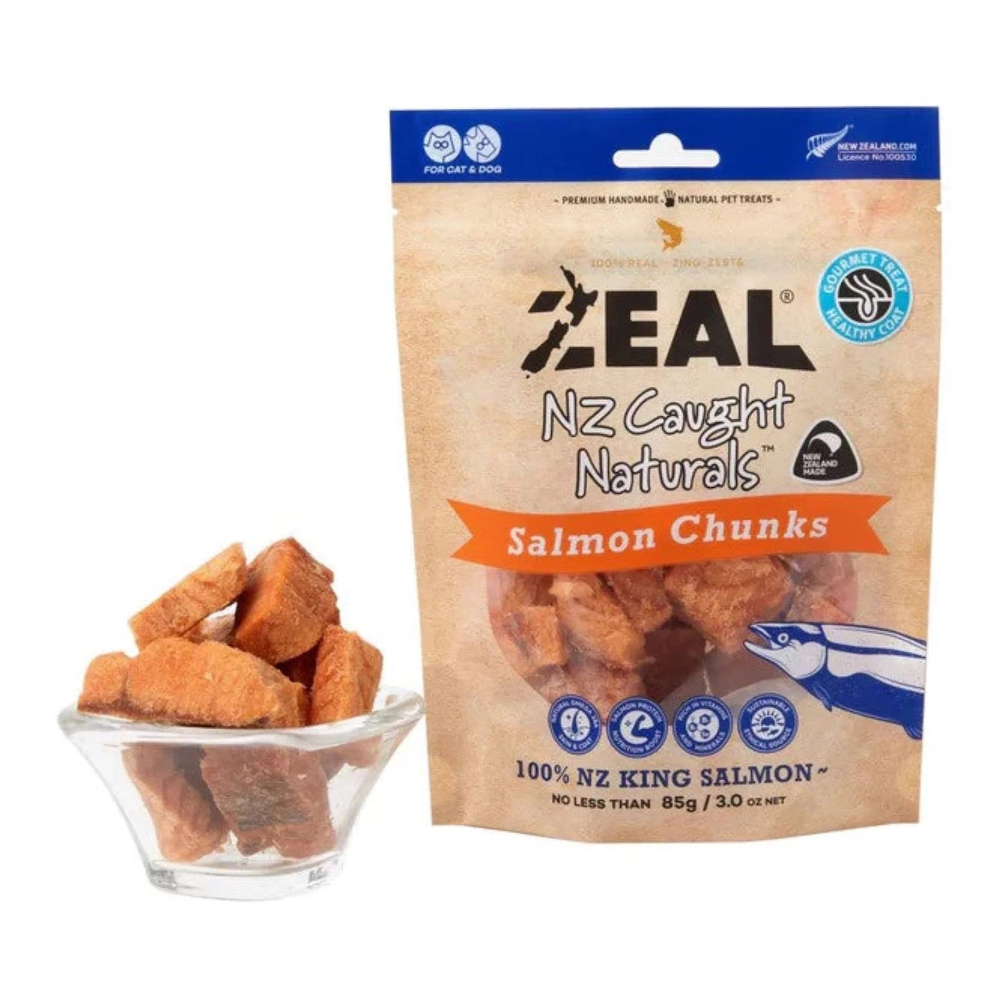 Zeal Freeze Dried Treats Salmon Chunks 70g - Woonona Petfood & Produce