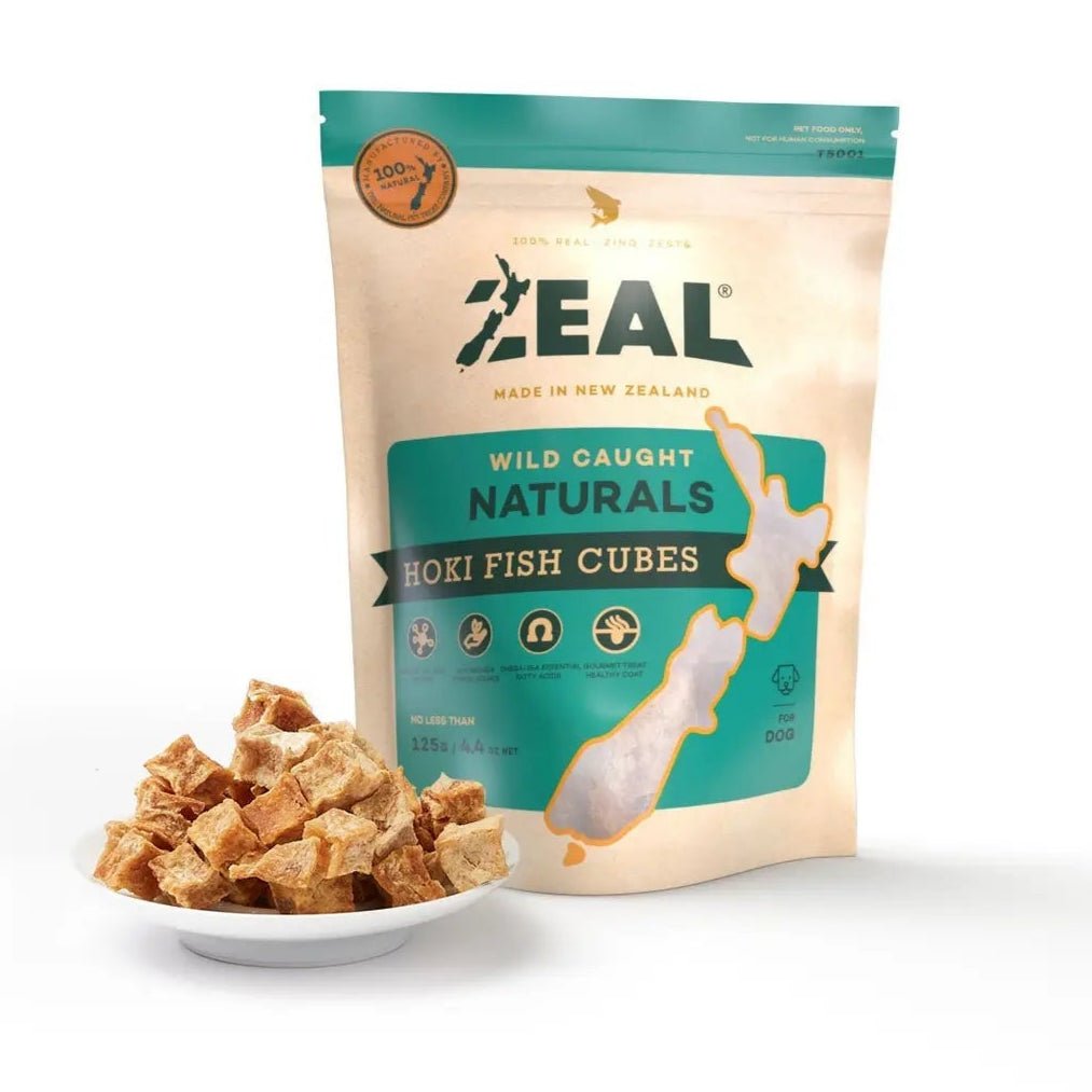 Zeal Hoki Fish Cubes 125g - Woonona Petfood & Produce