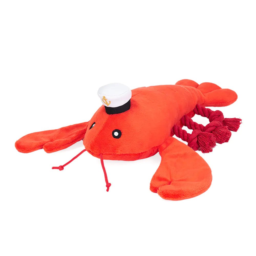 Zippy Paws Playful Plush Squeaker Rope Dog Toy - Luca the Lobster - Woonona Petfood & Produce