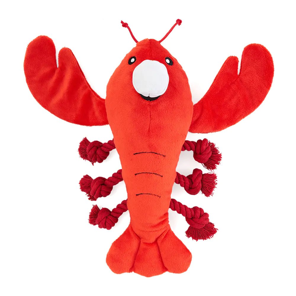 Zippy Paws Playful Plush Squeaker Rope Dog Toy - Luca the Lobster - Woonona Petfood & Produce