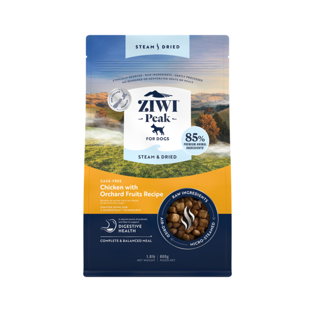 Ziwi Peak Steam Dried Dog Food Chicken with Orchard Fruits