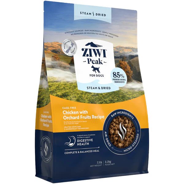 Ziwi Peak Steam Dried Dog Food Chicken with Orchard Fruits - Woonona Petfood & Produce