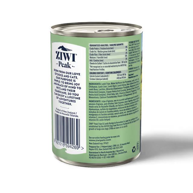 Ziwi Peak Wet Dog Food Tripe & Lamb 12x390g