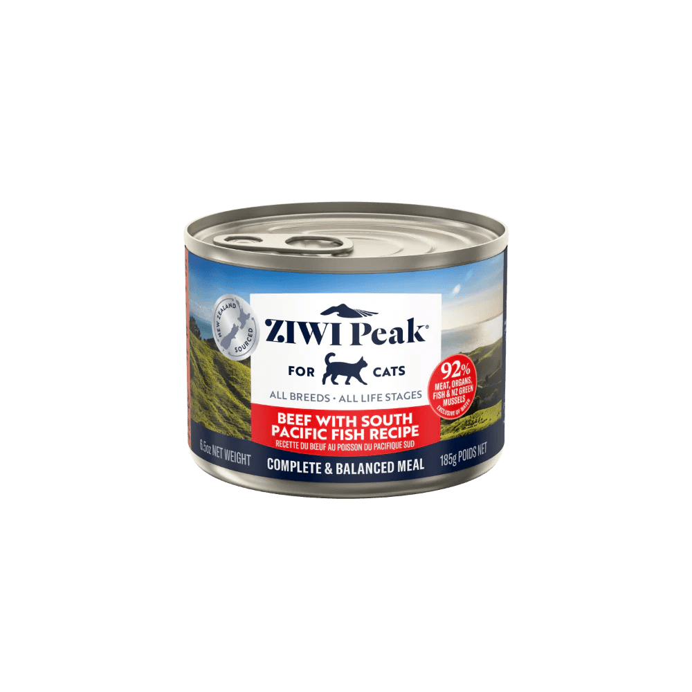 Ziwi Peak Wet Cat Food Beef with South Pacific Fish 185g x 12 - Woonona Petfoods