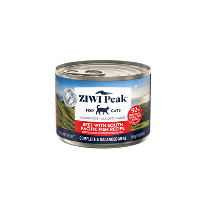 Ziwi Peak Wet Cat Food Beef with South Pacific Fish 185g x 12 - Woonona Petfoods
