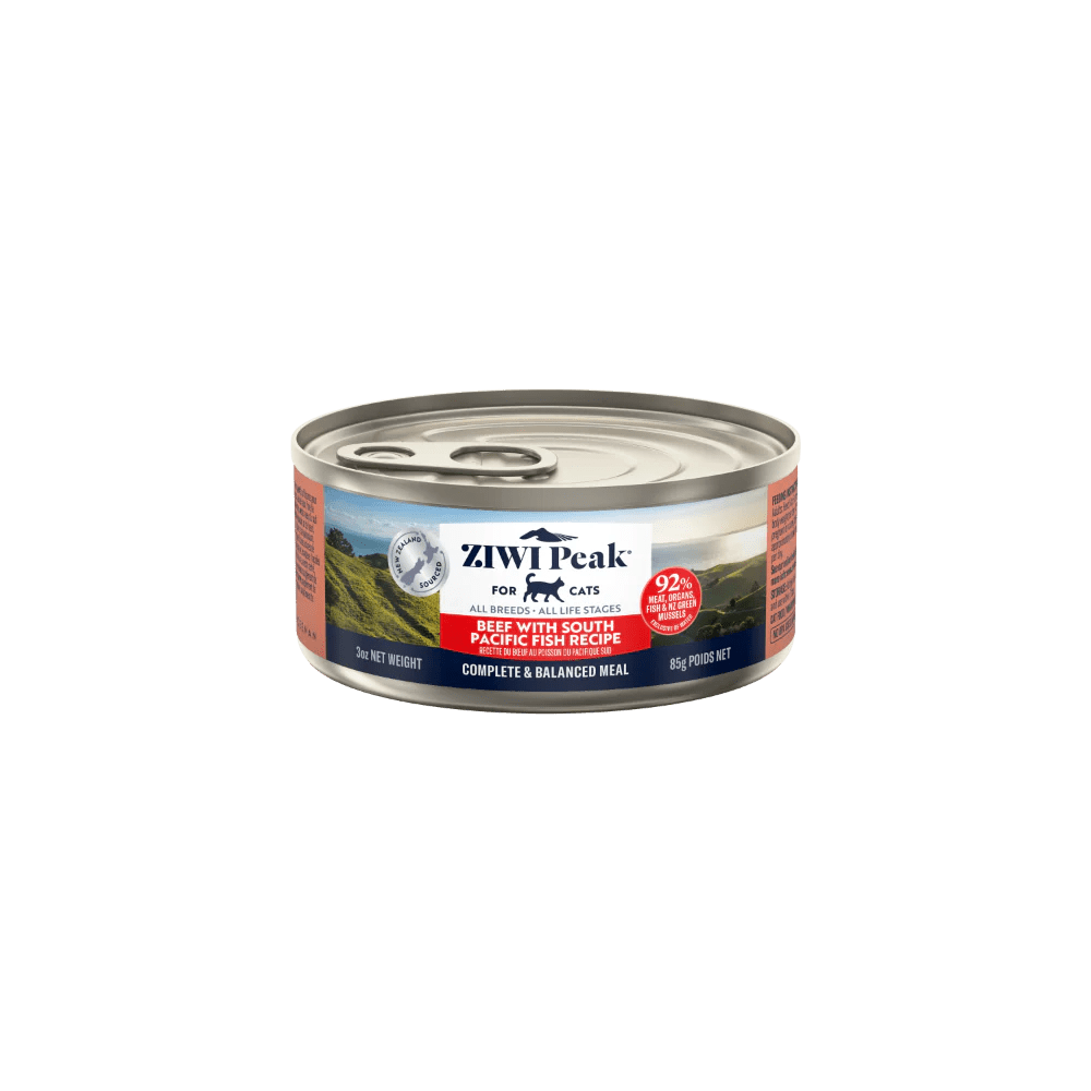 Ziwi Peak Wet Cat Food Beef with South Pacific Fish 85g x 24 - Woonona Petfoods