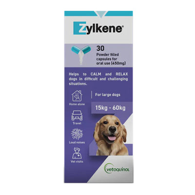Zylkene Calming Supplement For Large Dogs 15-60kg 30 Capsules
