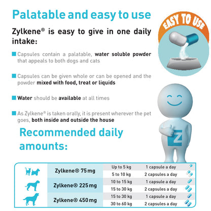 Zylkene Calming Supplement For Medium Dogs 10 - 30kg 30 Capsules - Woonona Petfoods