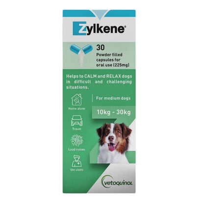 Zylkene Calming Supplement For Medium Dogs 10 - 30kg 30 Capsules - Woonona Petfoods