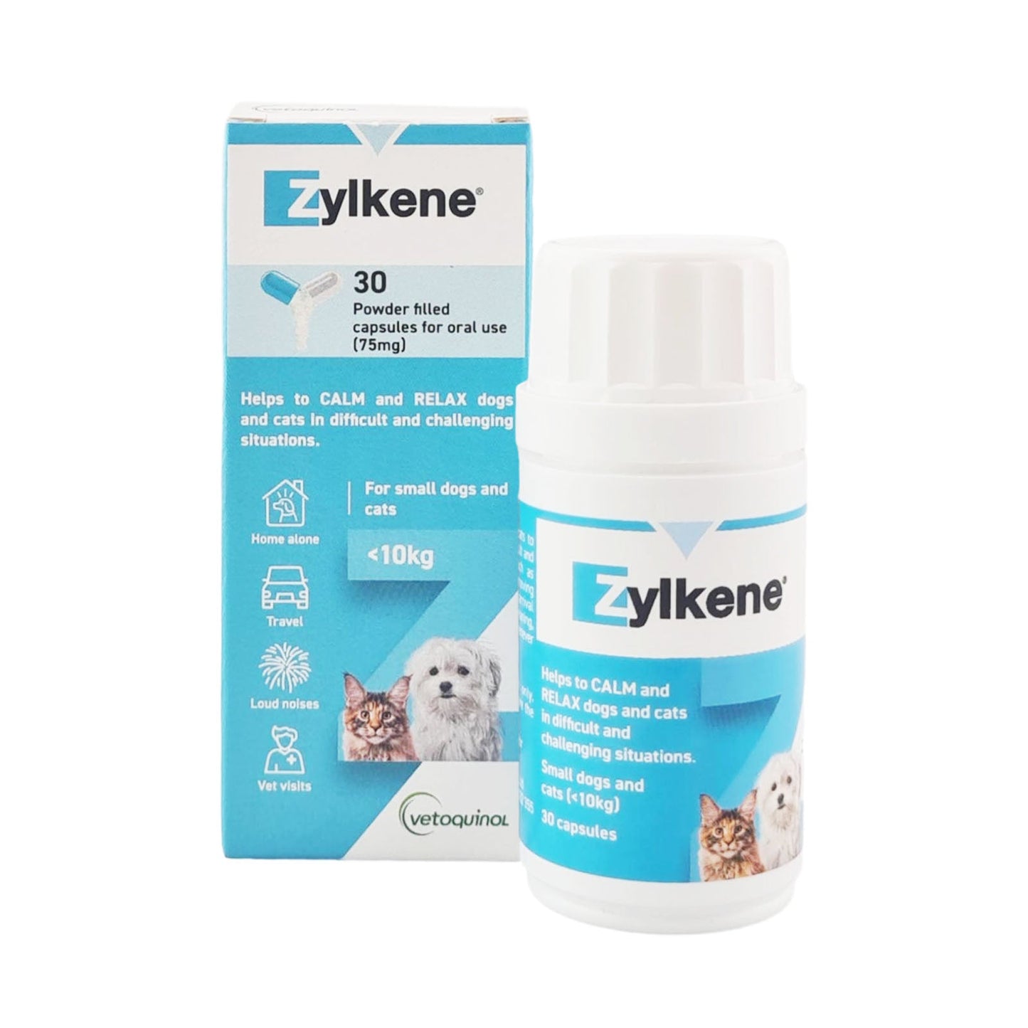 Zylkene Calming Supplement For Small Dogs and Cats 30 Capsules - Woonona Petfoods