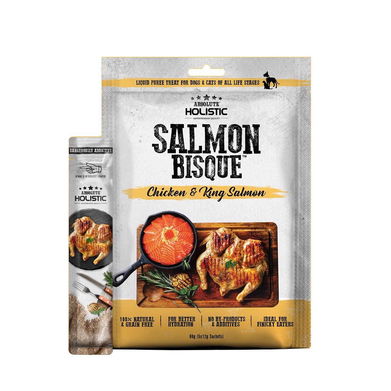 Absolute Holistic Bisque Chicken & King Salmon Treat 60g - Woonona Petfood & Produce